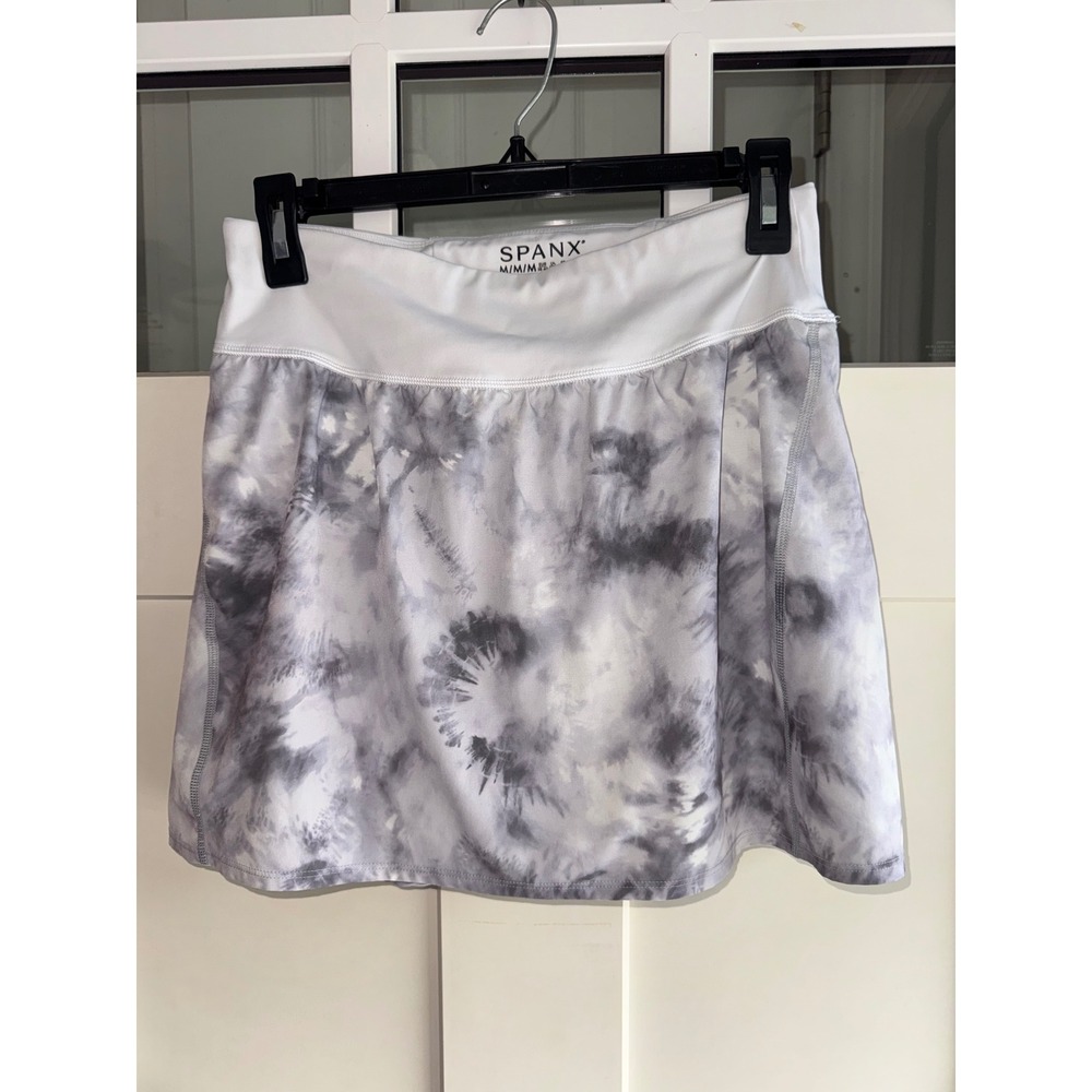 Spanx Get Moving Skort Grey White Tie Dye Activewear Skirt Medium